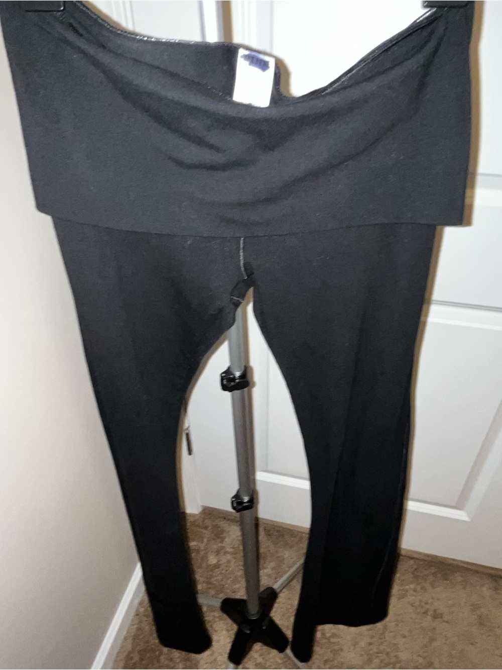 PINK Victoria's Secret Black Fold-Over Waist Leggings